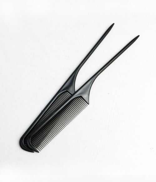 Allegro Combs XL Pintail Rat Tail Combs Parting Combs Metal Tail Foiling  Combs Black & White 2 Pc. 