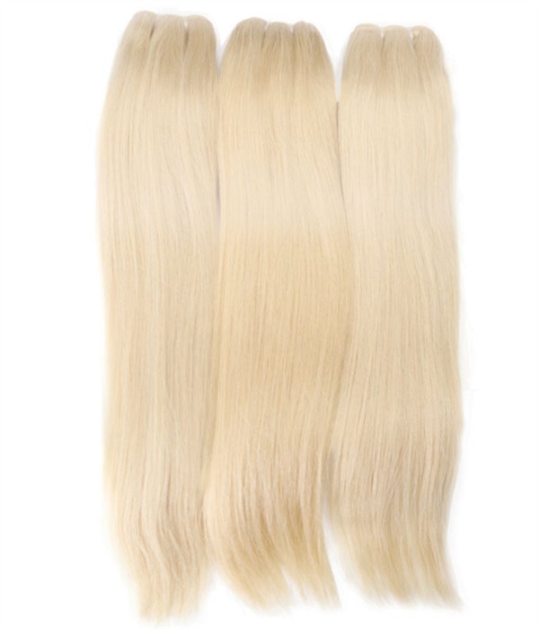 3 Pieces Straight 613 Blonde Remy Human Hair Weave Uniwigs