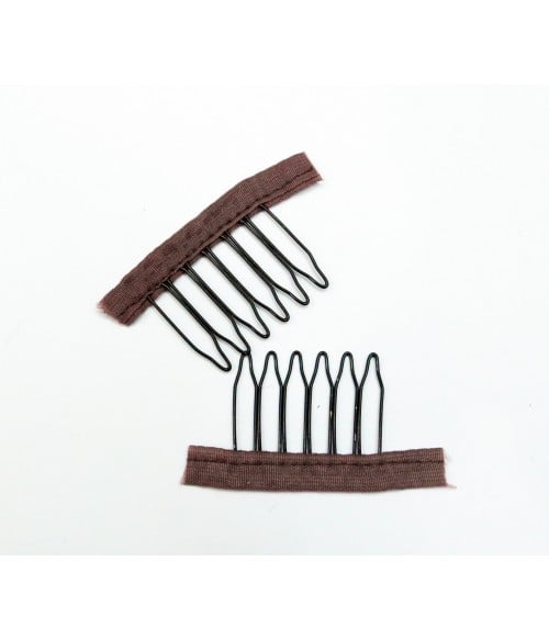 100 Pcs DIY Wig Combs to Secure Wig 6-Teeth Wig Comb Wig Clips with Cloth for Making Wig Caps