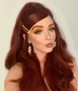 Medusa Brick Brown Red Long Layered Synthetic Lace Front Wig
