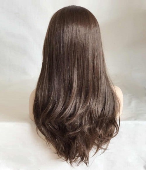 Brown top layered wig