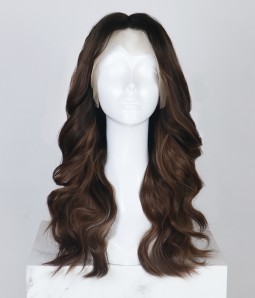 Chocolate Dream | Brunette Balayage Wavy Synthetic Lace Front Wig