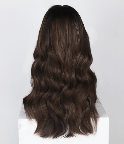 Chocolate Dream Brunette Balayage Wavy Synthetic Lace Front Wig