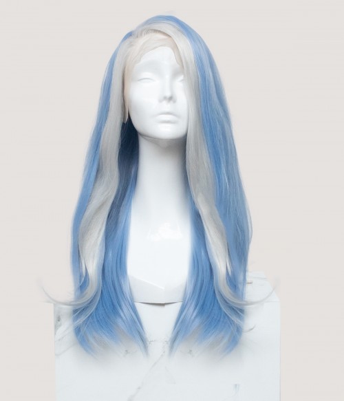 Cheap long blue wig sale