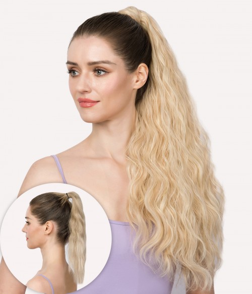 Half Up Curly Pony Weave In Blonde's Code & Price - RblxTrade