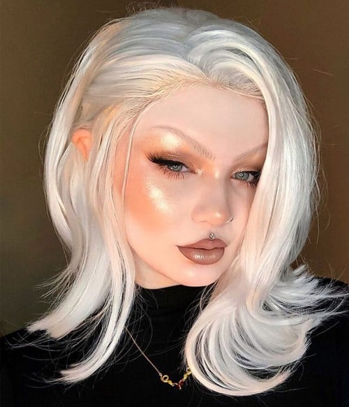 Cassia | Platinum White Bob Synthetic Lace Front Wig - UniWigs ® Official  Site