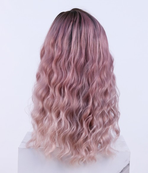 curly pink ombre hair