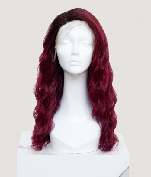 dark red frontal wig