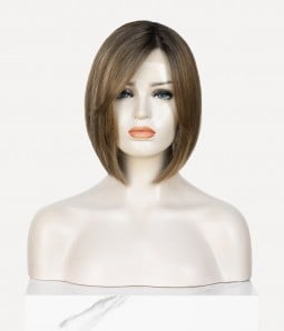 8.5" X 9" River mono top synthetic hair topper | Layered bob style