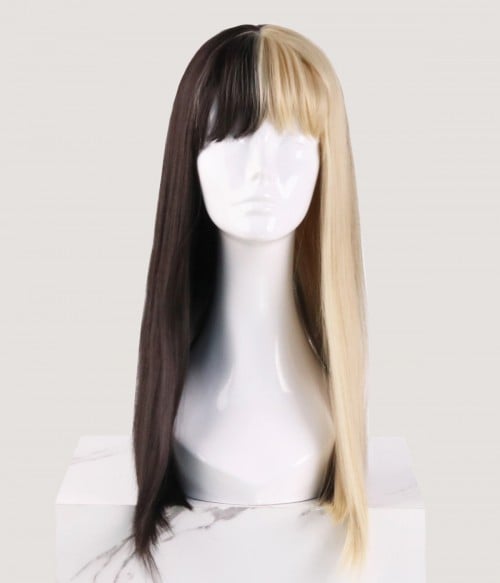 wigs with bangs black hair