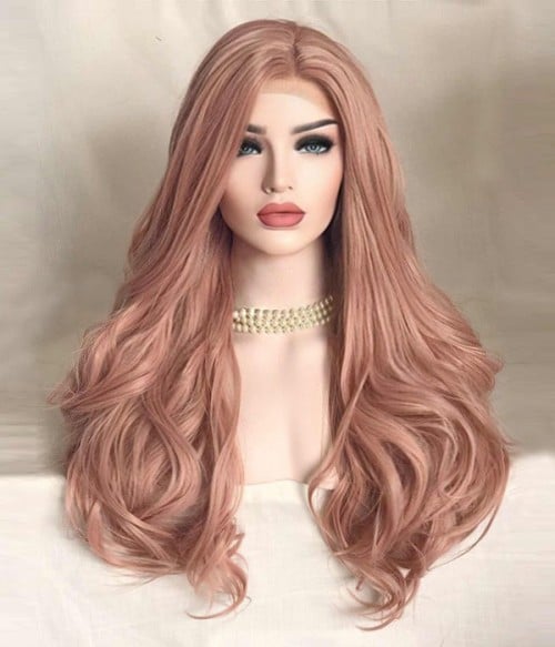 Coral Doll  Pastel Pink Long Loose Curl Synthetic Lace Front Wig - UniWigs  ® Official Site
