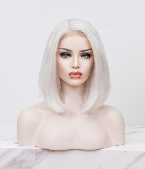 Cassia | Platinum White Bob Synthetic Lace Front Wig - UniWigs ® Official  Site