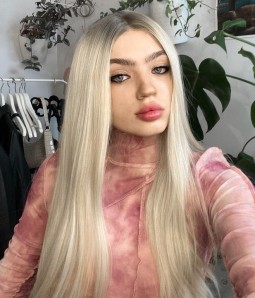 Blondie Platinum/ Icy Blonde Long Synthetic Lace Front Wig