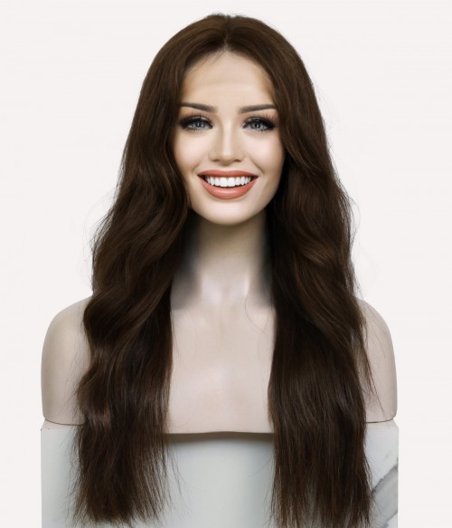 Isabella Dark Brown Long Remy Human Hair Lace Wig UniWigs