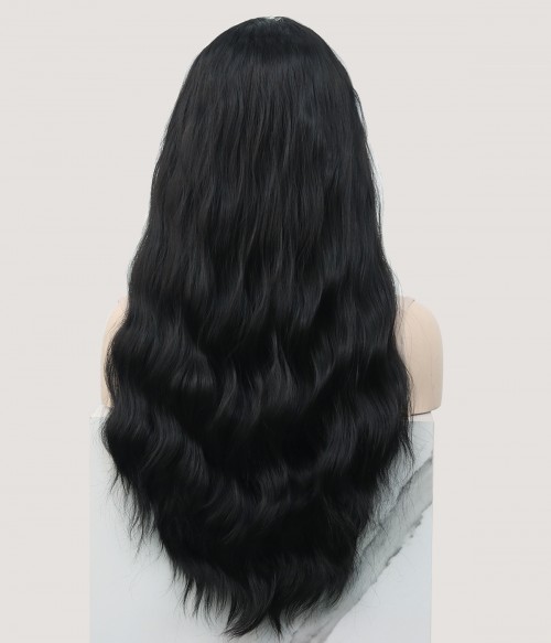 Black Moon Long Wavy Synthetic Lace Front Wig UniWigs