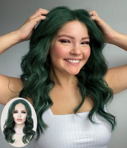 Polaris | Dark Emerald Green Remy Human Hair Lace Front Wig - UniWigs ®  Official Site