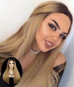 Sunshine Blonde Long Synthetic Lace Front Wig