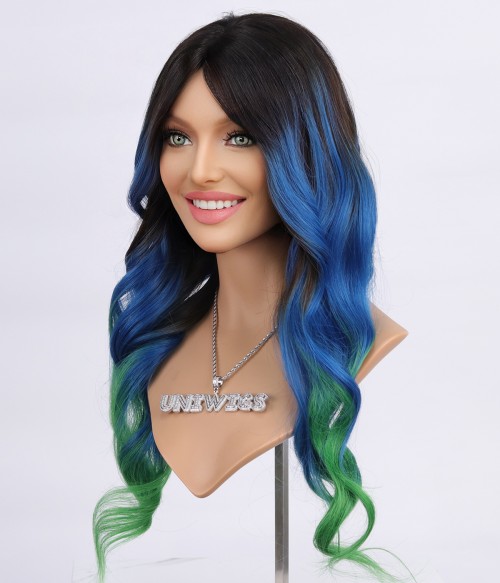 Blue ombre 2024 wig human hair