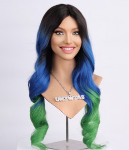 Murphy | Long Ombre Human Hair Wig | Length 26" | Middle Part