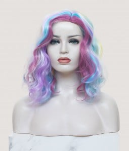 Unicorn | Colorful Shoulder Length Wavy Bob Synthetic Wig