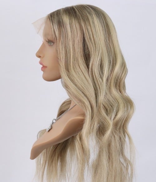 Carina Blonde Balayage Human Hair Lace Top Wig Lace Front