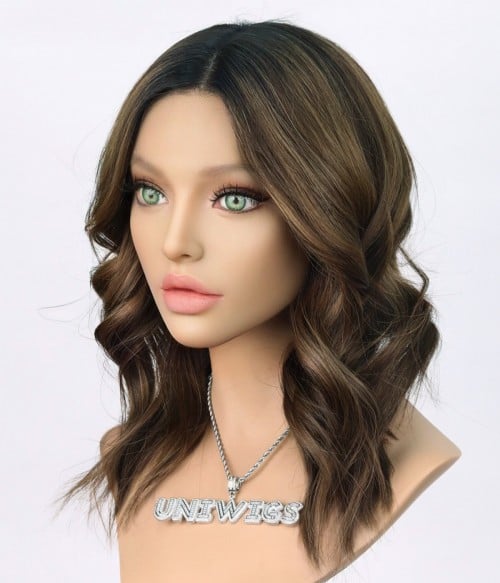 Krissy Brunette Balayage Remy Human Hair Mono Top Wig Lace