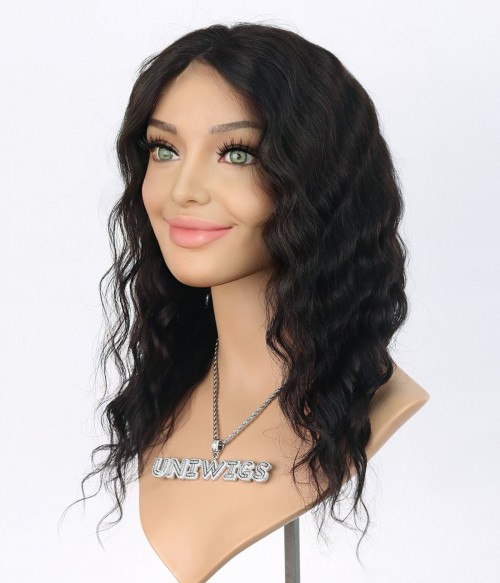 Helen Off Black Curly Remy Human Hair Full Lace Wig 100 Hand