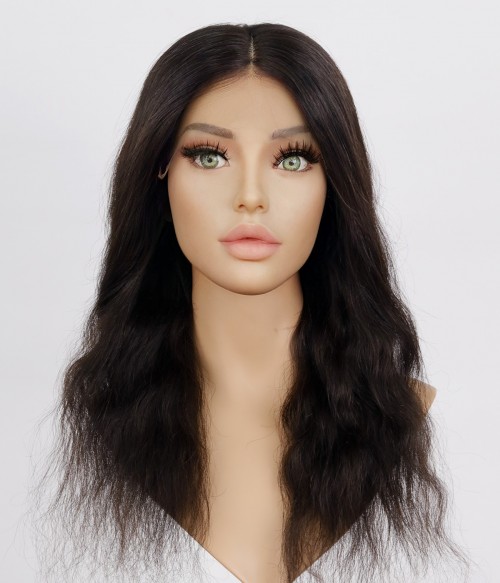 Lilith  Deepest Brown Long Natural Wavy Synthetic Lace Front Wig