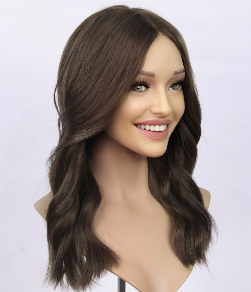 Leah Medium Brown Remy Human Hair Lace Front Wig S M