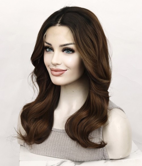 Brown synthetic hotsell lace front wig