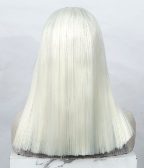 Pearl Frost White Choppy Straight Synthetic Lace Front Wig