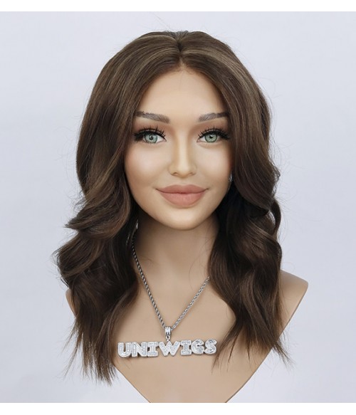 Sample Wig Style R Dark Brown Remy Human Hair Full Lace Wig 100