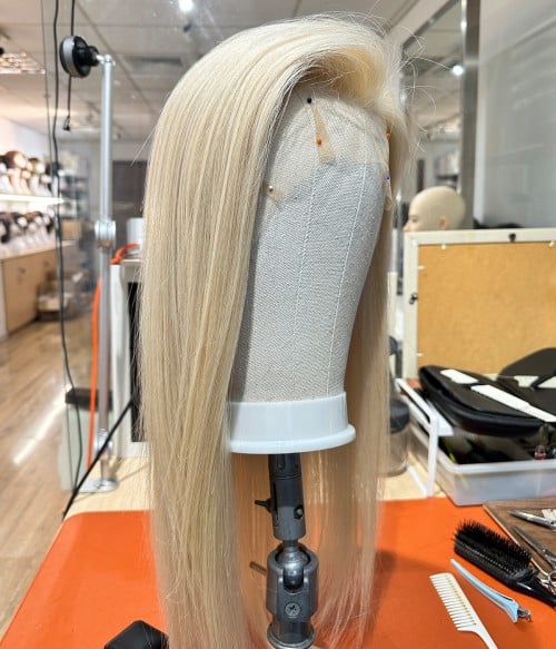 Color Me Platinum Blonde Premium Remy Human Hair Lace Front Wig