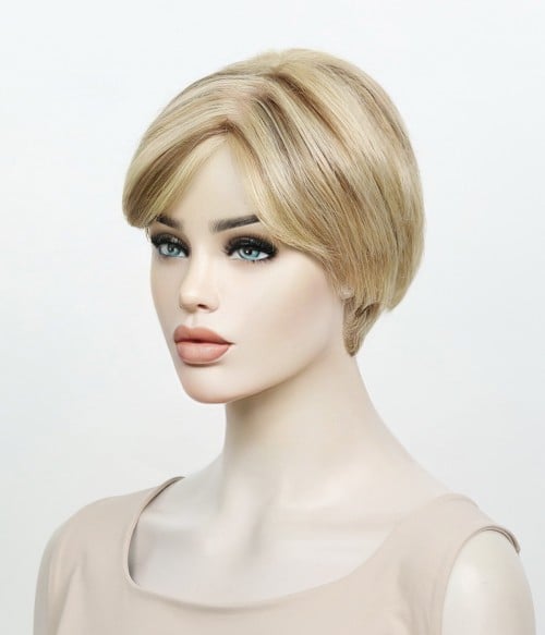 Pamela Mono Top Pixie Cut Blonde Synthetic Wig With Lowlights