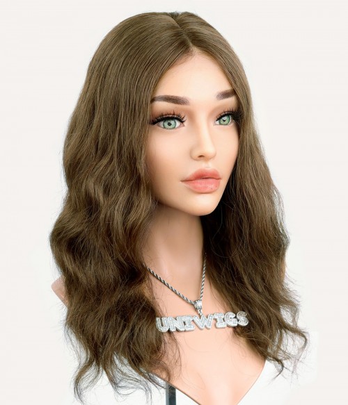 Vespera Naturally Wavy Remy Human Hair Lace Top Wig TopComfort