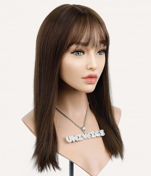 Ann Mocha Brown Wig with Bangs UniWigs