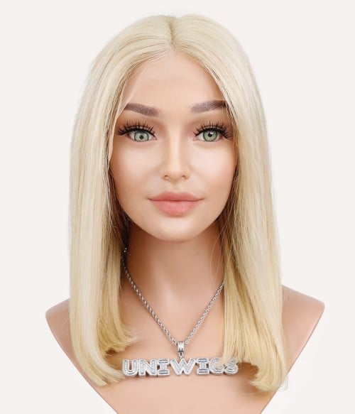 Color Me Platinum Blonde Premium Remy Human Hair Lace Front Wig