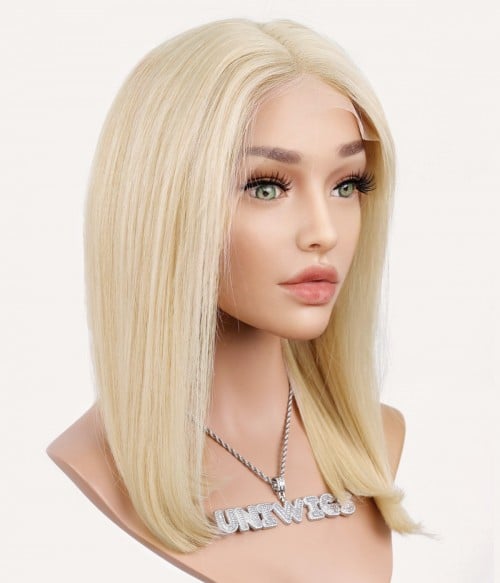 Color Me Platinum Blonde Premium Remy Human Hair Lace Front Wig