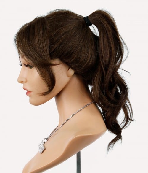 Brooke Brown Remy Human Hair Ponytail Lace Front Wig Two Size