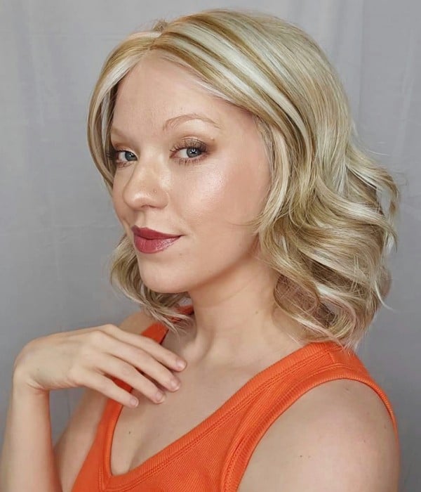 Airy Chic | Creamy Blonde Balayage Wavy Synthetic Lace Front Wig