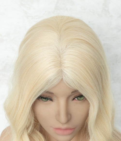 Clearance | 5.5"X5.5" MONO TOP REMY HUMAN HAIR TOPPER | LACE FRONT | G-613 Platinum Blonde | Final Sale - UniWigs ® Official Site