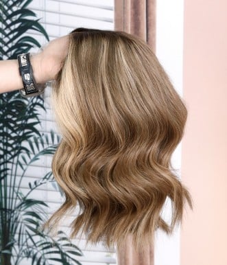 Star B | Bronde Balayage Remy Human Hair Lace Front Wig - UniWigs ® Official Site