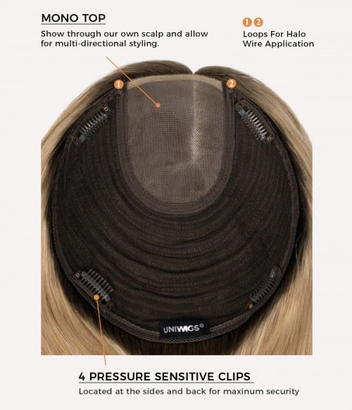 7" x 8" Upgrade Courtney Mono Top Human Hair Topper | With Pre-cut Layers
