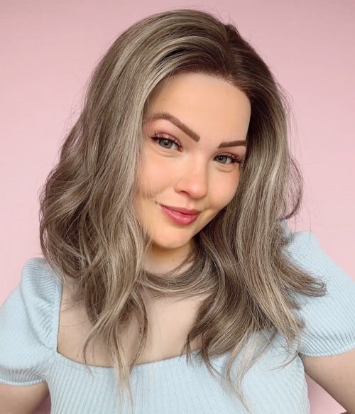 Eisley | Sandy Bronde Highlighted Remy Human Hair Lace Front Wig S/M - UniWigs ® Official Site