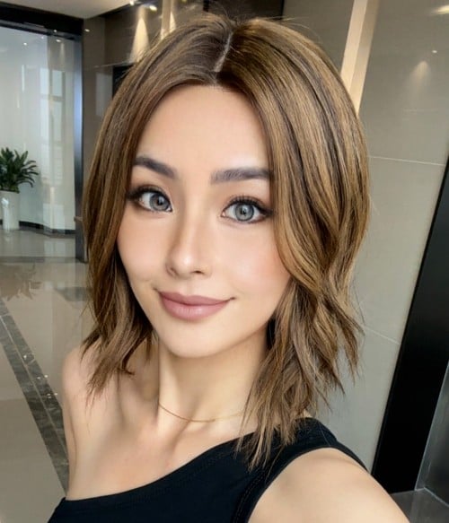 Zara | Bob Brunette Balayage Remy Human Hair Mono Top Wig