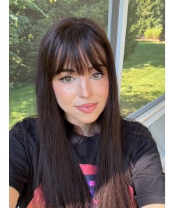 6"x6" Amber | Silk Top Human Hair Topper with Bangs