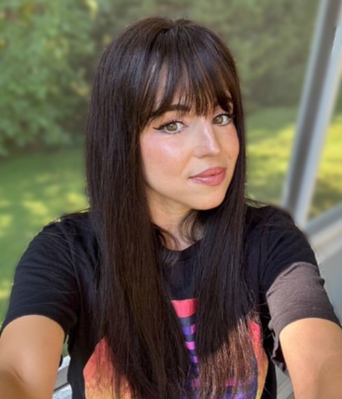 6 Inch Human Hair Topper with Bangs for Thinning Hair, Silk Base Remy Human Hair Topper With Bangs: Middle Silk Base  main image 4