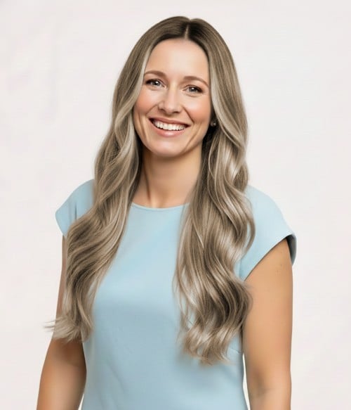 8.5” X 9” Kinsley Long Layered Mono Top Human Hair Topper | Lace front | 22”