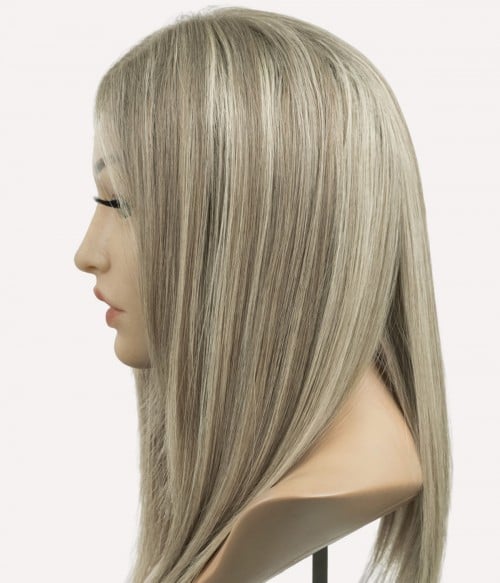 Human 100% Virgin Remy Natural color wig This is a custom designed wig - made to order - 100% Virgin  main image 3