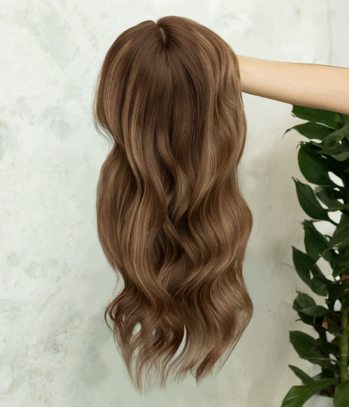 8” X 9” Russet Silk Top Human Hair Topper